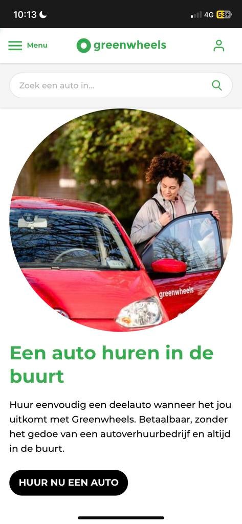 25 euro tegoed nieuwe gebruiker Greenwheels, Eén persoon, Kortingsbon