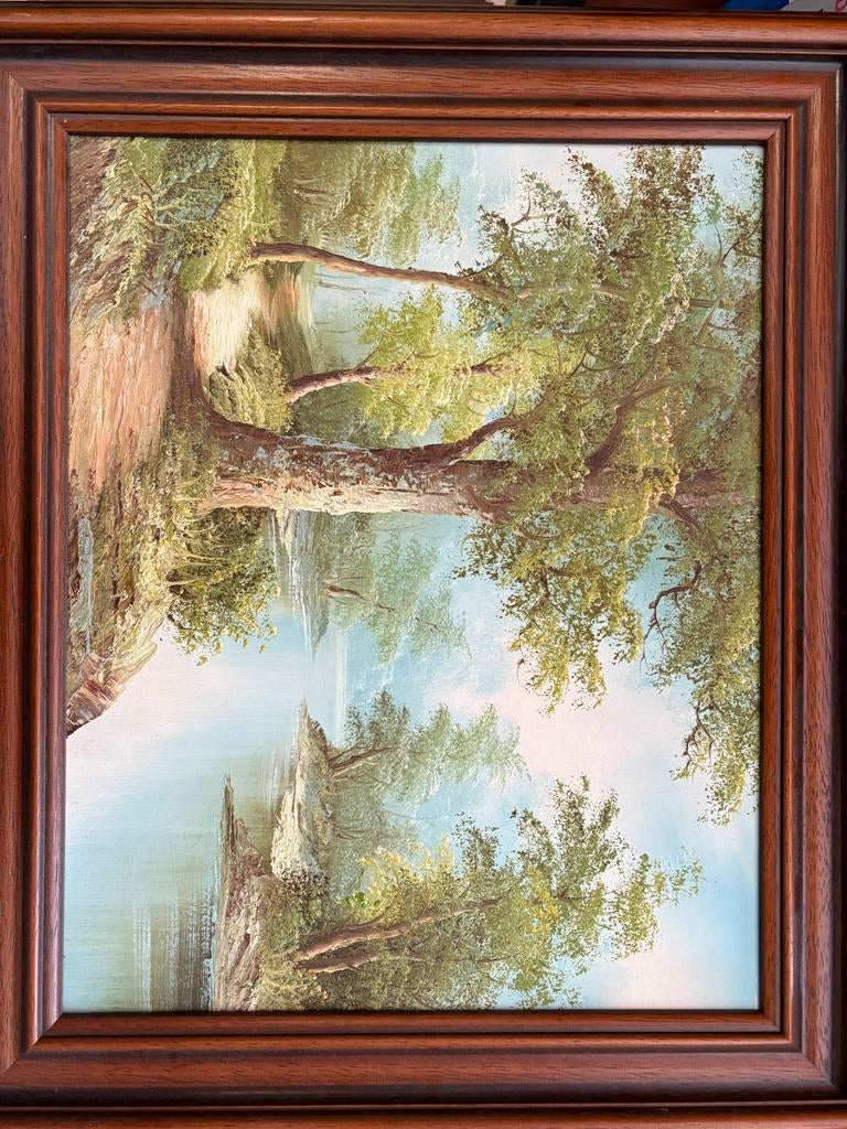 Schilderij van I. Cafieri - Landschap met lijst, Antiek en Kunst, Kunst | Schilderijen | Klassiek, Ophalen of Verzenden