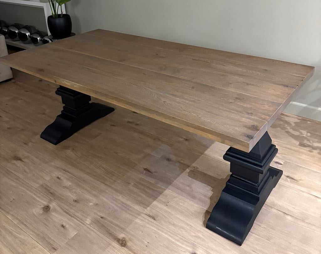Eettafel met kloosterpoten, Huis en Inrichting, Tafels | Eettafels, Ophalen, 200 cm of meer, 50 tot 100 cm, Zo goed als nieuw