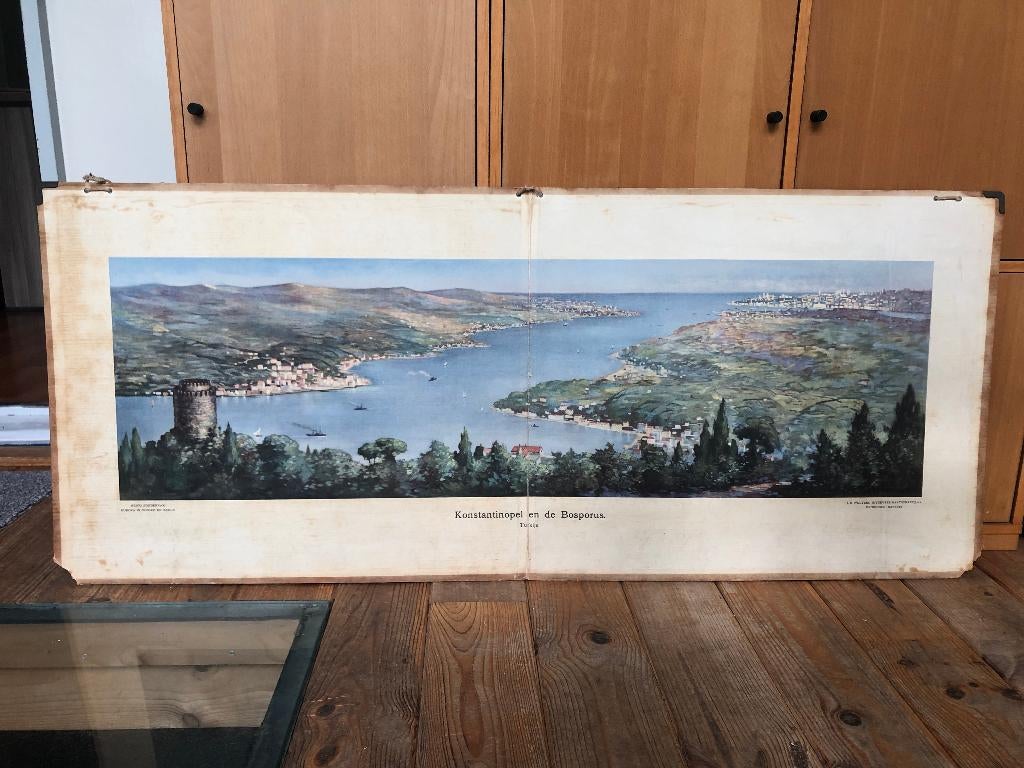 schoolplaat "Konstantinopel en de Bosporus", Ophalen of Verzenden, Aardrijkskunde