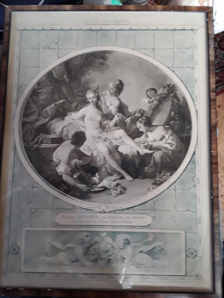 La toilette de venus, francois boucher, ingelijst, Antiek en Kunst, Ophalen of Verzenden