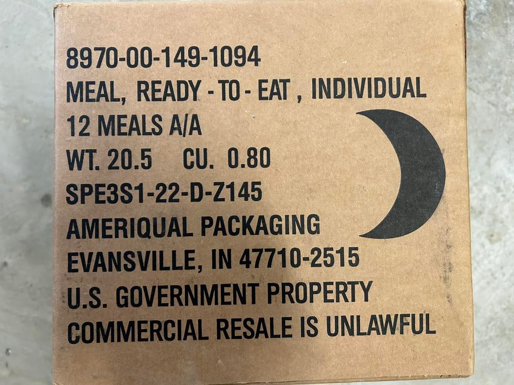 US Army MRE rantsoen doos, Verzamelen, Militaria | Algemeen, Ophalen of Verzenden, Landmacht, Amerika, Embleem of Badge