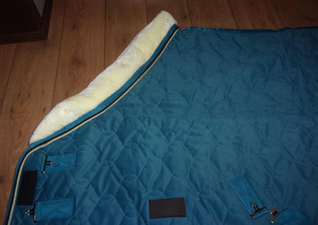 luxe velvet showdeken petrol blauw 135-185 profi rider 100 g, Dieren en Toebehoren, Paarden en Pony's | Dekens en Dekjes, Fluweel