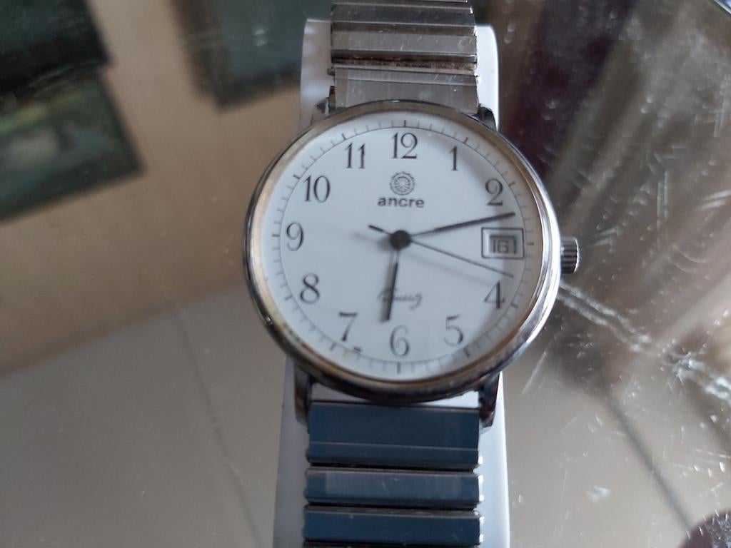 Horloge: Ancre, datum, zgan, stretchband, Ophalen of Verzenden, Zo goed als nieuw