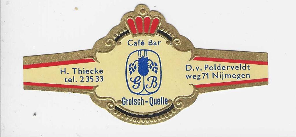 abonnee 1 - 625- cafe bar  grolsch  nijmegen, Ophalen of Verzenden, Gebruikt, Sigarenbandjes