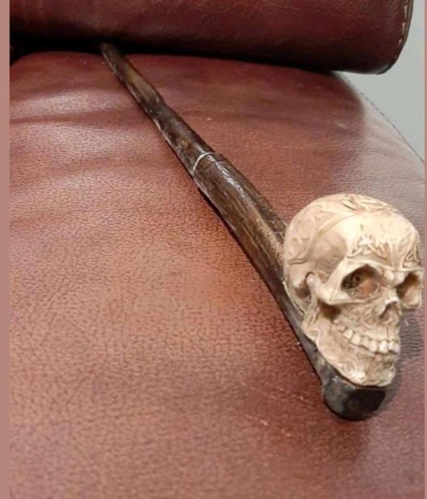 Wandelstok met Doodskop, Antiek en Kunst, Curiosa en Brocante, Ophalen of Verzenden
