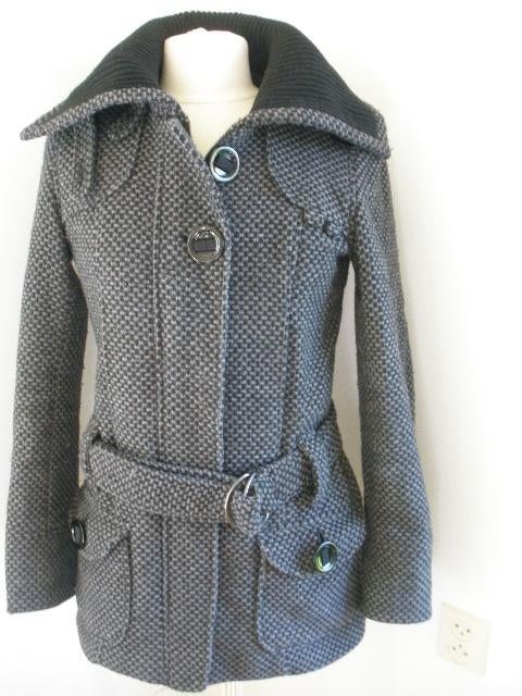 TRF WOOL COLLECTION jas grijs zwart ruit maat M, Maat 38/40 (M), TRF Wool Collection, Zwart, Ophalen of Verzenden