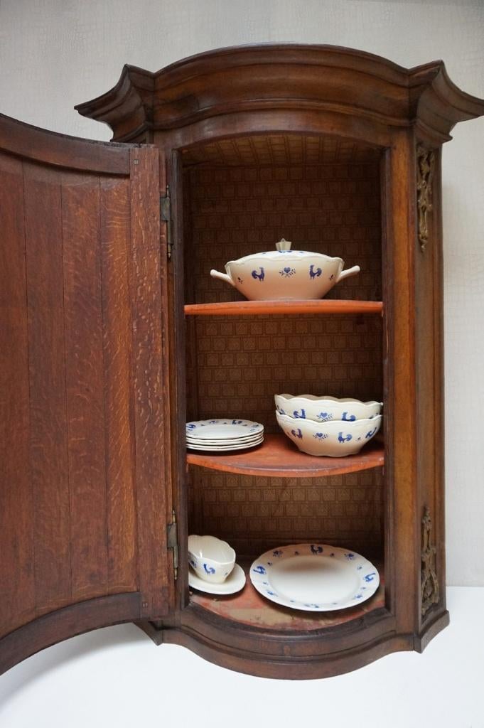 Antieke halfronde eiken kast/bovenkast/toonbankkast, Antiek en Kunst, Antiek | Meubels | Kasten, Ophalen