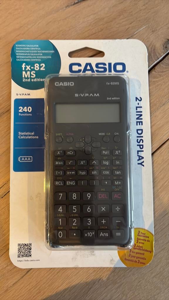 Casio rekenmachine fx-82MS, Ophalen of Verzenden, Grafische rekenmachine, Zo goed als nieuw