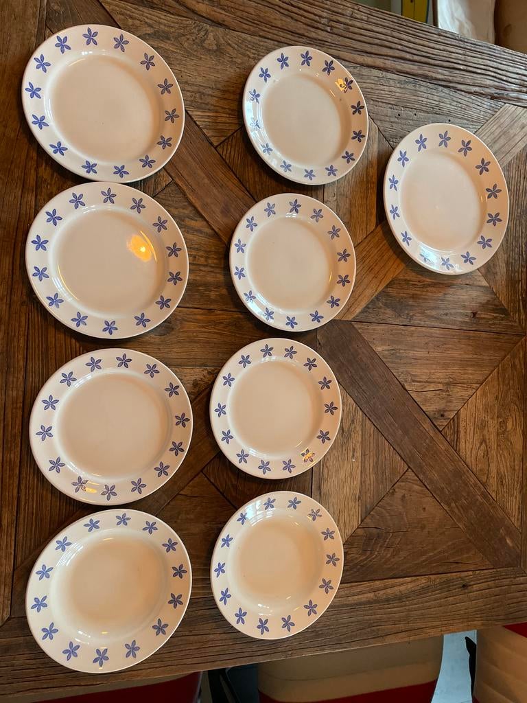 Ikea vintage / blue flowers servies , 9 borden., Ophalen of Verzenden, Zo goed als nieuw, Bord(en), Overige stijlen