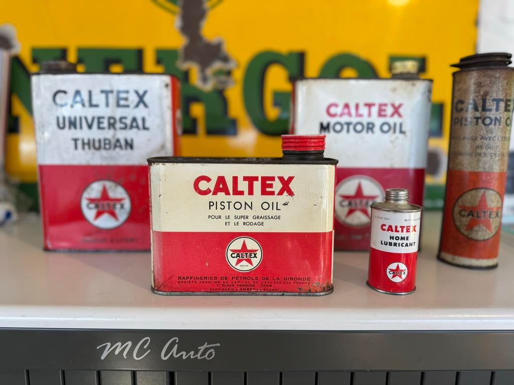 Caltex Olie Blikken - Vintage Collectibles, Verzamelen, Gebruikt, ., ., .
