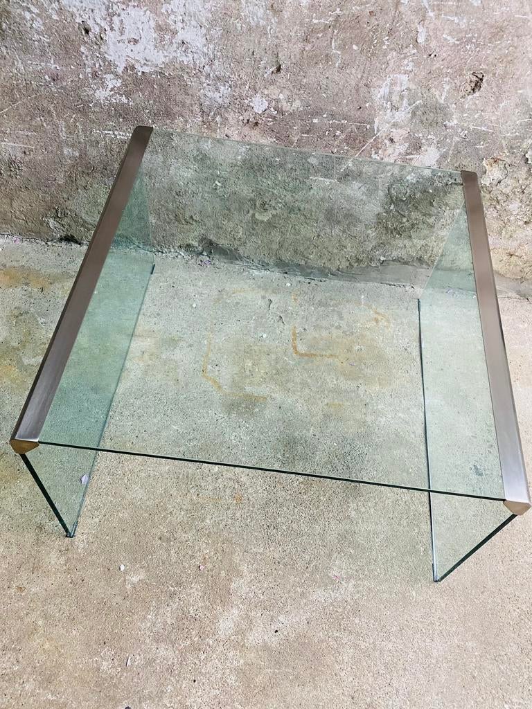 Galotti en Radice glazen salontafel , jaren 80, Ophalen, Huis en Inrichting