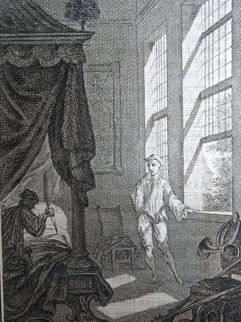 gravure moordmoordaanslag slaapkamer S. Fokke, eind 18 eeuw, Verzenden