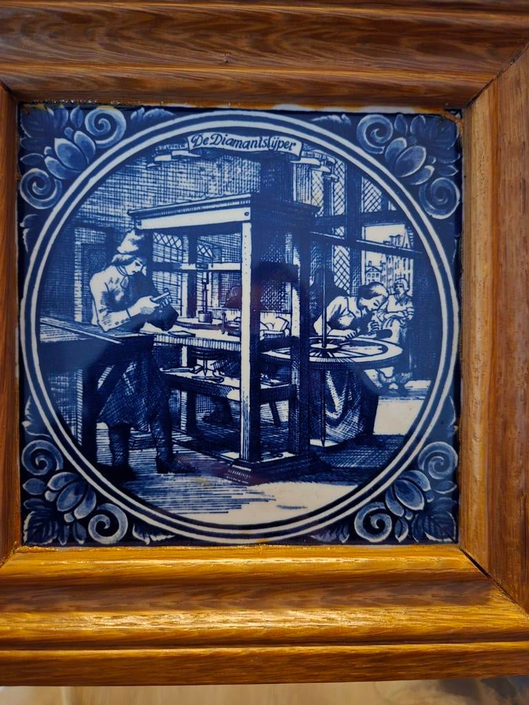 4 delftsblauwe tegels, Antiek en Kunst, Ophalen of Verzenden