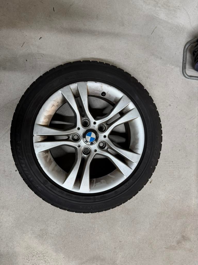 Originele winterset BMW 5x120 16” Inch lichtmetaal, Ophalen, 16 inch, Banden en Velgen, 205 mm