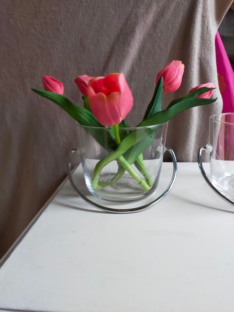 Riviera Maison les petit Fleur vaasjes emmertjes windlichten, Huis en Inrichting, Woonaccessoires | Vazen, Ophalen, Overige kleuren