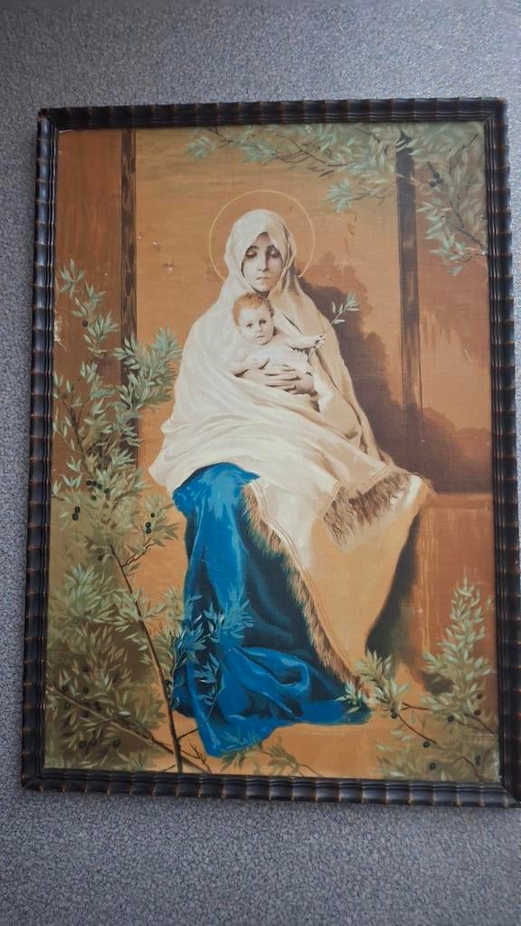 Oliegravure Maria met kindje Jezus, Ophalen of Verzenden