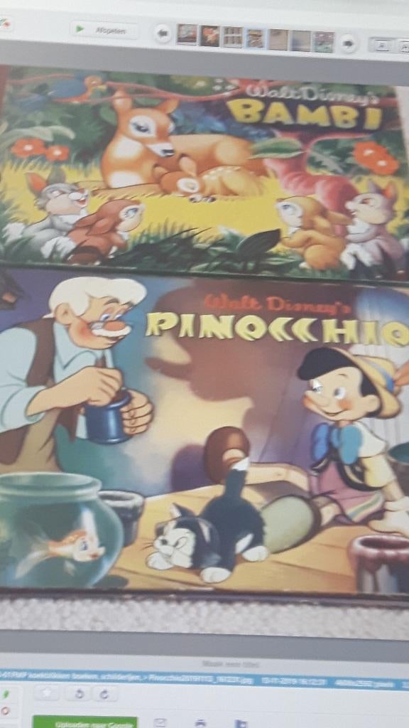 antiek 2x plaatjesalbum Walt Disney Pinocchio en Bambi, Boeken, Prentenboeken en Plaatjesalbums, Ophalen of Verzenden, Gelezen