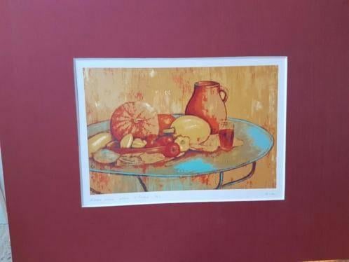 litho Kees van der Vlies 1992 stilleven epreuve d'artiste, Ophalen