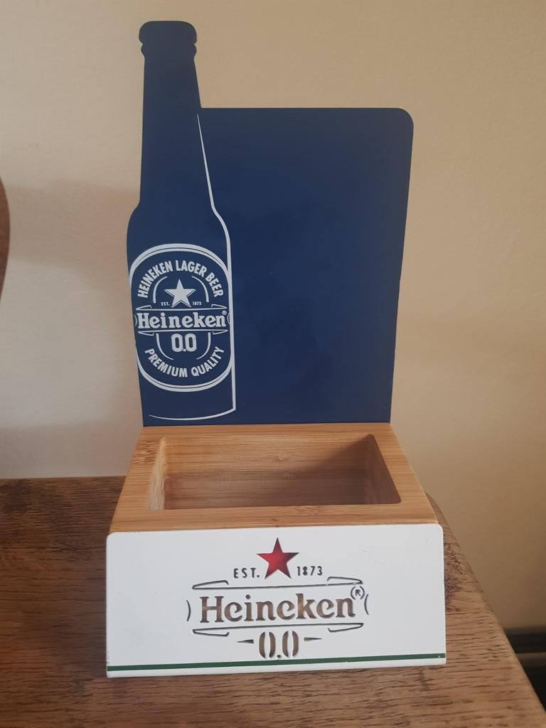 Heineken 0.0 bierviltjes standaard met krijtbordje **zgan**, Verzamelen, Biermerken, Viltje(s), Heineken, Ophalen of Verzenden