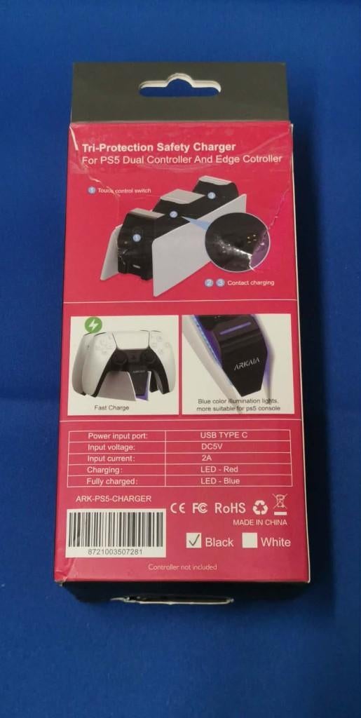 ARKAIA Tri protection safety charger For ps5 Dual Controller, Spelcomputers en Games, Spelcomputers | Sony PlayStation Consoles | Accessoires