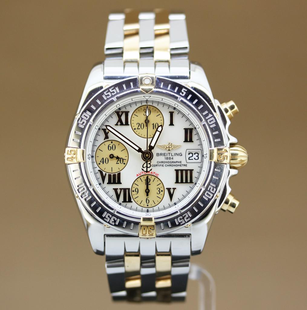 Breitling Chrono Cockpit Staal-Goud MOP B13358, Sieraden, Tassen en Uiterlijk, Horloges | Heren, Staal, Gebruikt, Breitling, Polshorloge