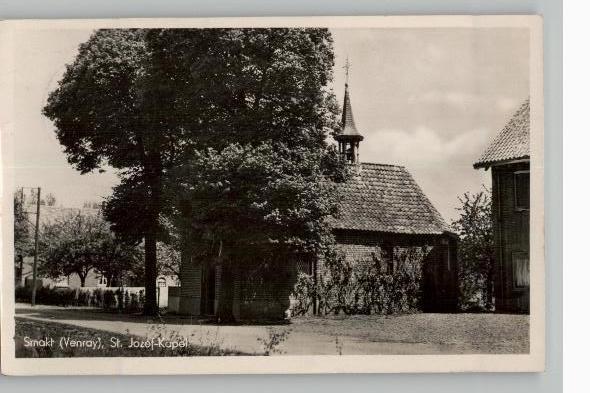 Smakt Venray St Jozef-kapel zegel + st 1949, Verzenden, 1940 tot 1960, Gelopen, Noord-Brabant