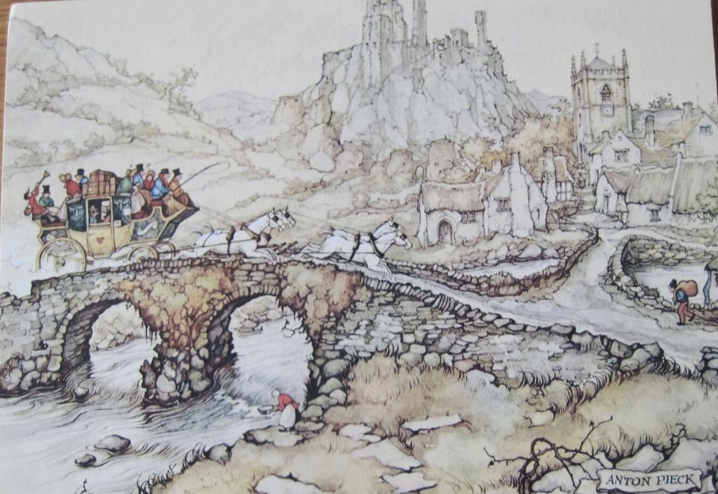 Anton Pieck - postkoets op de brug, Verzamelen, Verzenden, 1980 tot heden, Ongelopen, Overige thema's