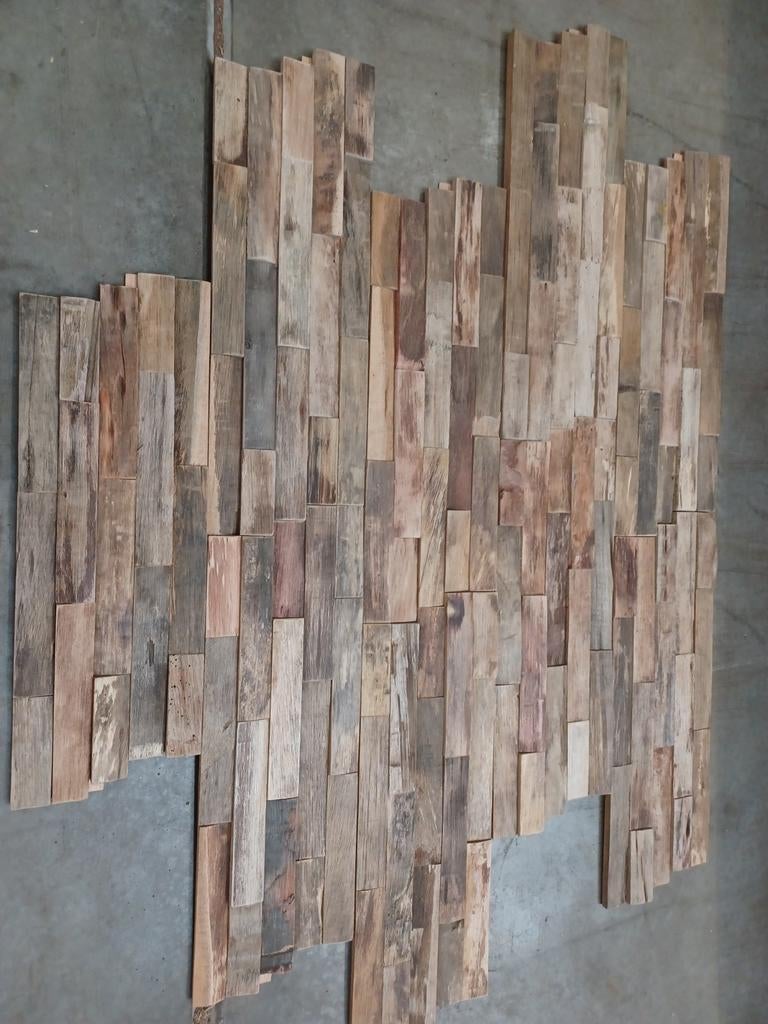 Teak wall wandbekleding  wandstrips sloophout, Ophalen of Verzenden, Nieuw, Plank