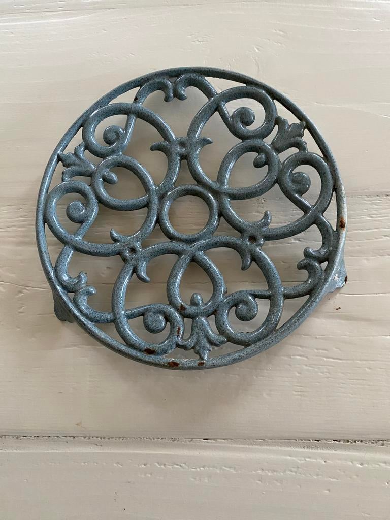 Blauwe brocante onderzetter 🩵, Ophalen of Verzenden