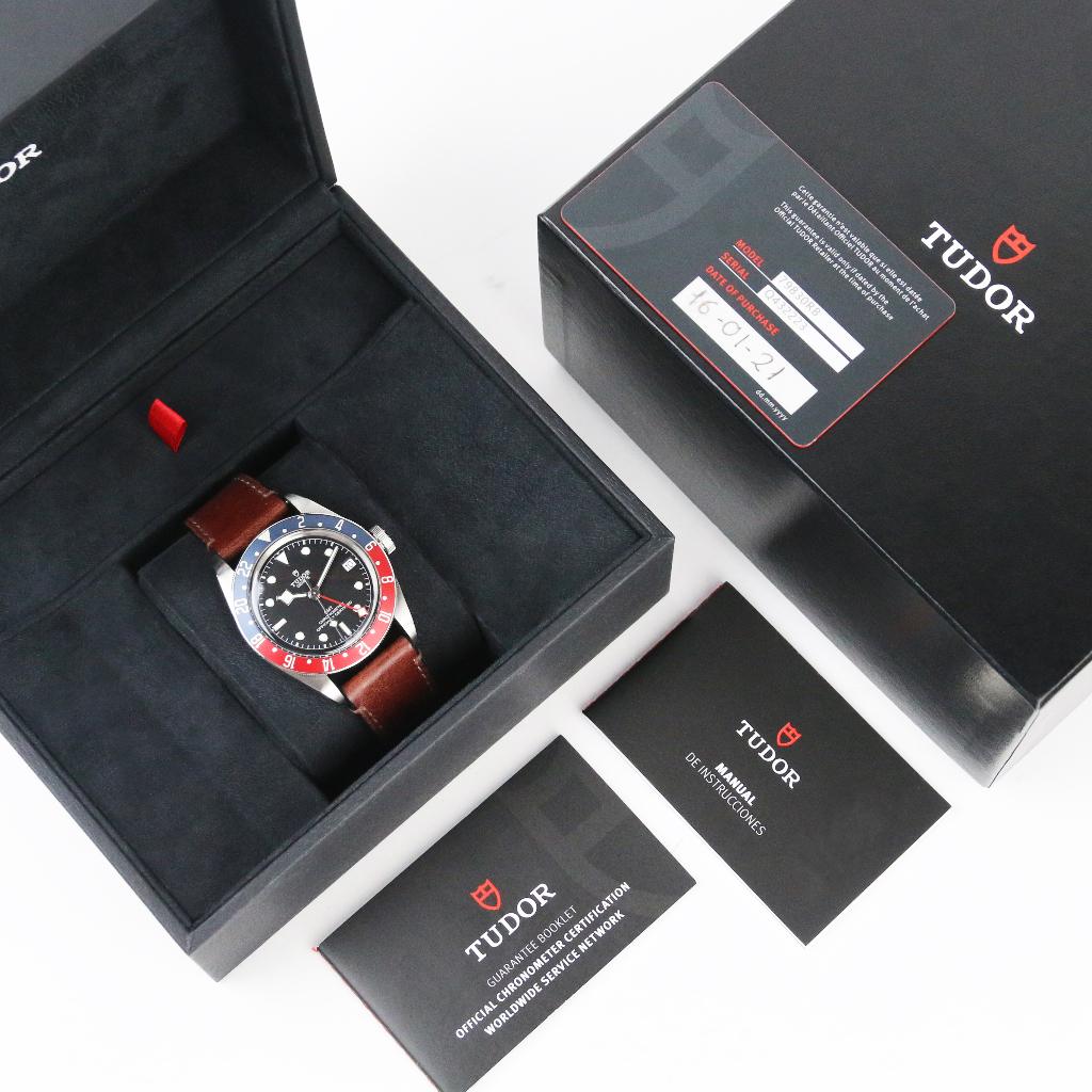 Tudor Black Bay GMT 41 (Zeer goed/ 2021), Overige merken, Leer, Staal, Polshorloge