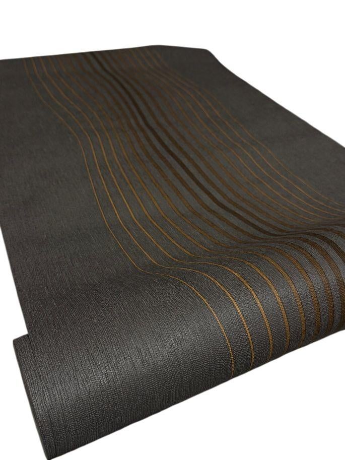 Rasch Strepen Behang Antraciet Goud