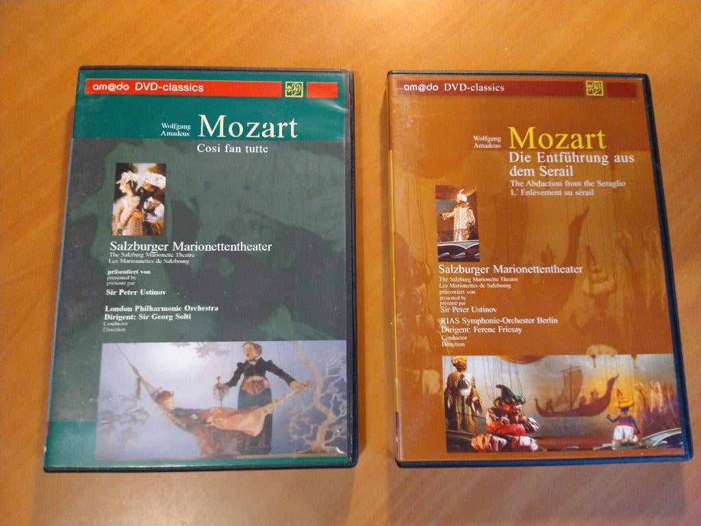 4 DVD's Wolfgang Amadeus Mozart. Opera's, Cd's en Dvd's, Dvd's | Muziek en Concerten, Alle leeftijden, Ophalen of Verzenden, Zo goed als nieuw