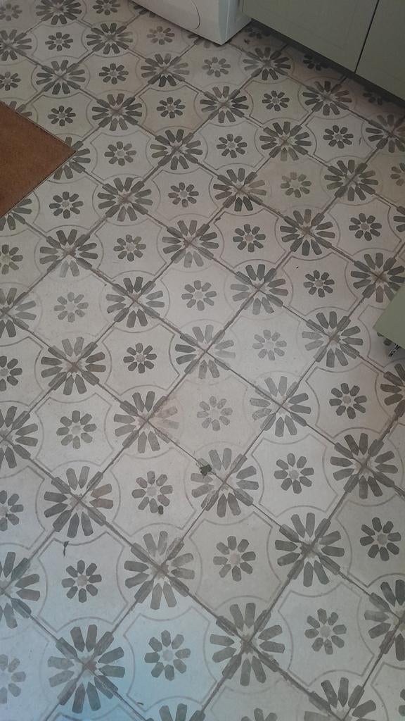 Leuke groene vloertegels met bloemmotief, Ophalen, Minder dan 50 cm, Vierkant, Nieuw