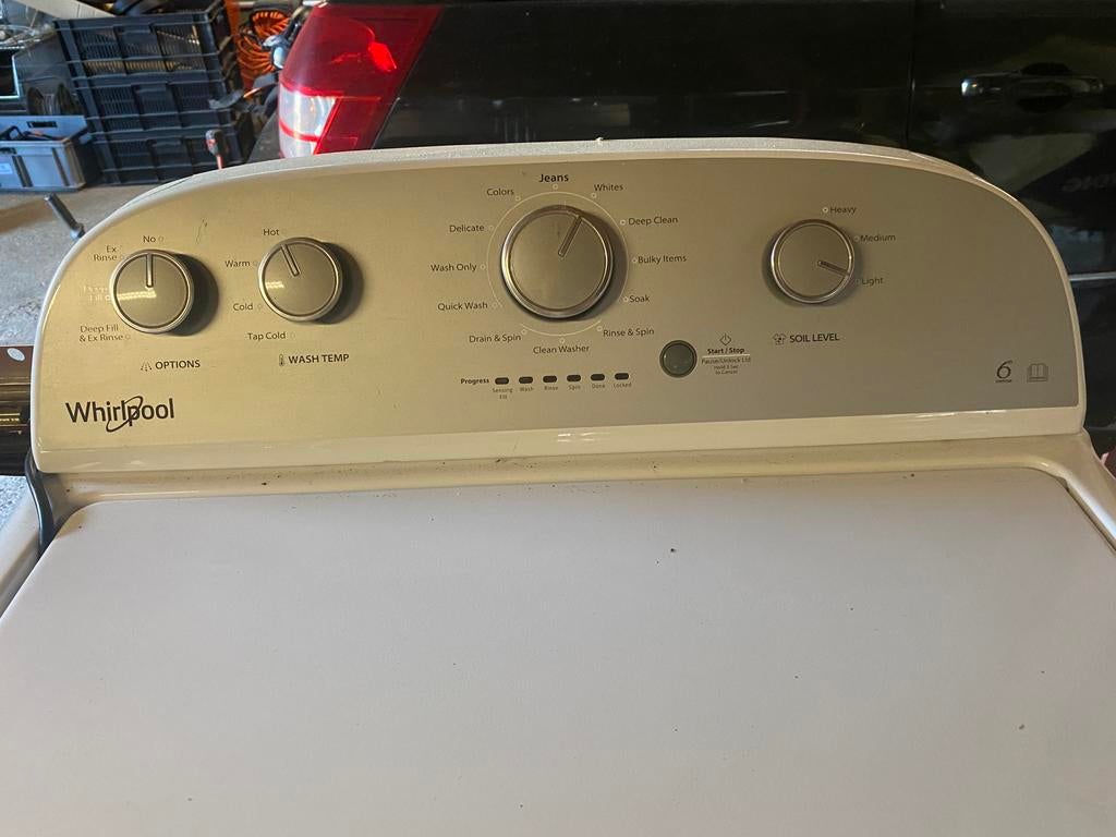 Wasmachine bovenlader whirlpool 15 kg, Ophalen, 1200 tot 1600 toeren, 10 kg of meer, Zo goed als nieuw