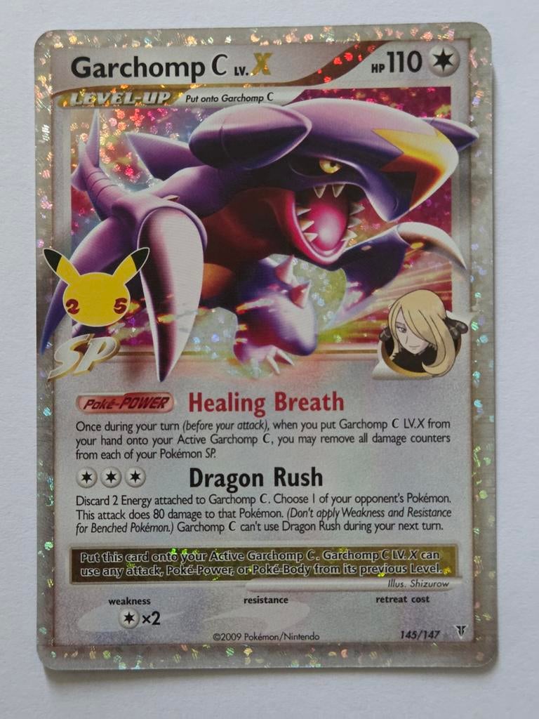 Pokémon Garchomp Celebrations145/147, Ophalen of Verzenden, Zo goed als nieuw, Losse kaart, Foil