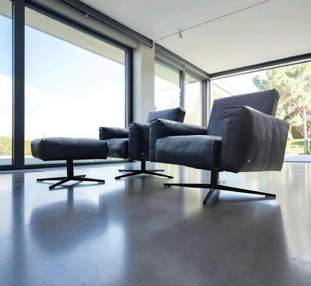 2x Rolf Benz 50 design draai fauteuil + hocker showmodel, Huis en Inrichting, Fauteuils, Ophalen of Verzenden, 75 tot 100 cm, 50 tot 75 cm