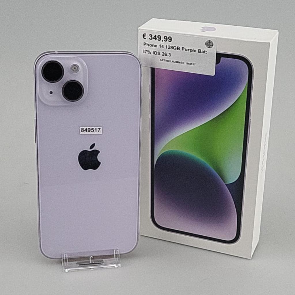 iPhone 14 128GB Purple Bat: 87% IOS 26.3, Apple, Gebruikt, Support@apple.com, One Apple Park Way
Cupertino, CA 95014
United States