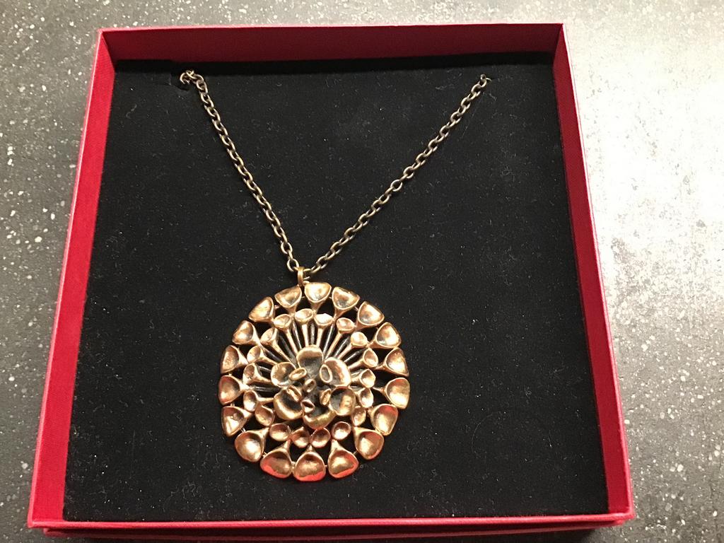 Vintage bronzen ketting Hannu Ikonen Finland 1970, Ophalen of Verzenden, Zo goed als nieuw, Bruin, Overige materialen