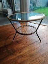 Rohe rotan salontafel sixties retro, Ophalen, Gebruikt, 50 tot 100 cm, 50 tot 100 cm