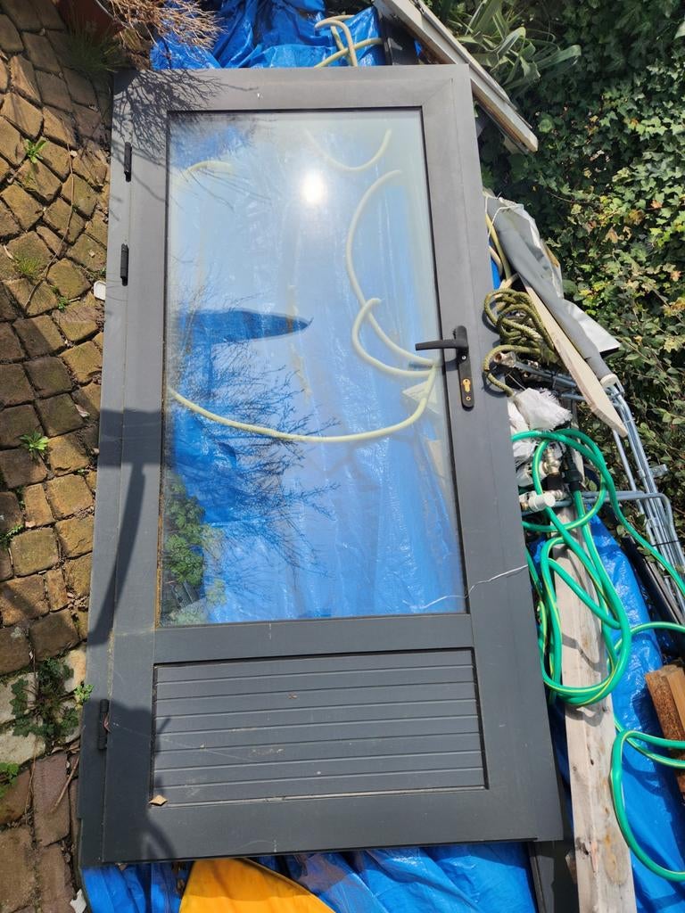 Aluminium deur 190x90 cm - Werkt perfect, Doe-het-zelf en Verbouw, Deuren en Horren, Gebruikt, 80 tot 100 cm, Overige typen, Minder dan 200 cm