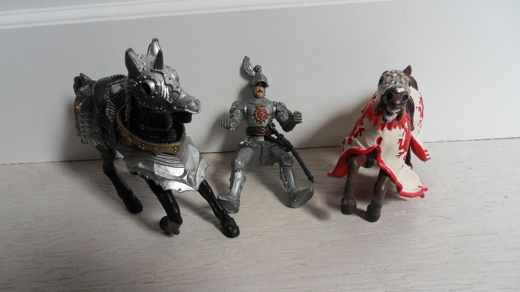 2x Paarden + 1 Ridder : Papo / Chap Mei, Ophalen of Verzenden, Gebruikt