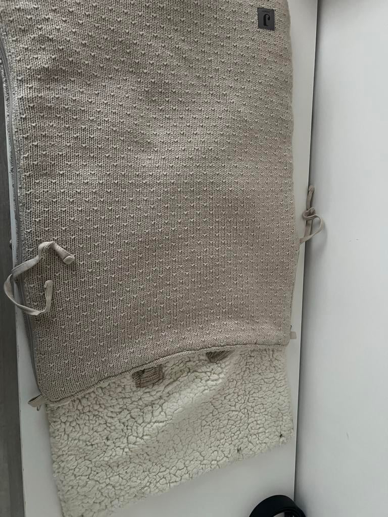 Jollein Voetenzak Autostoel & Kinderwagen Basic Knit Nougat, Ophalen of Verzenden, Zo goed als nieuw, Kinderwagen, Overige merken
