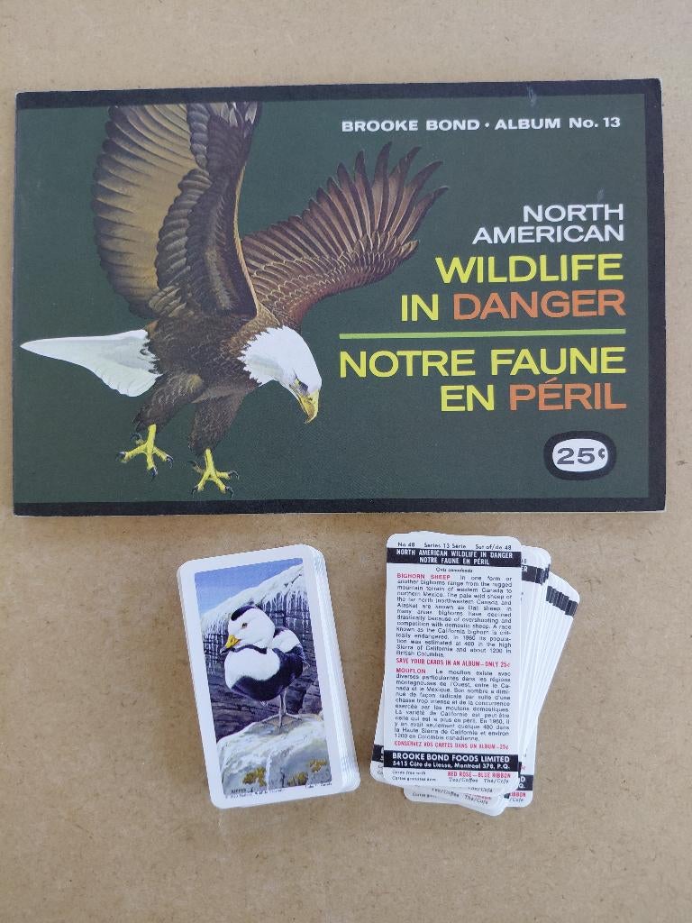 North American Wildlife in Danger set 48 tea cards + album, Ophalen