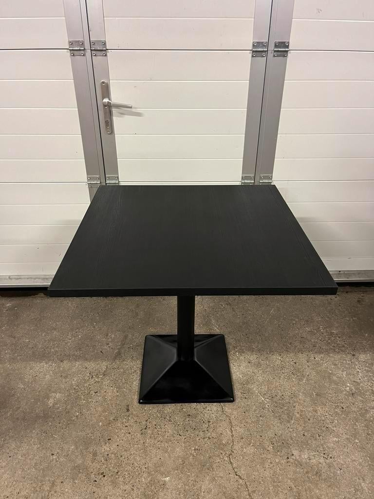 4 stuks Luxe Bistro horeca restaurant tafels houtlook zwart, Ophalen