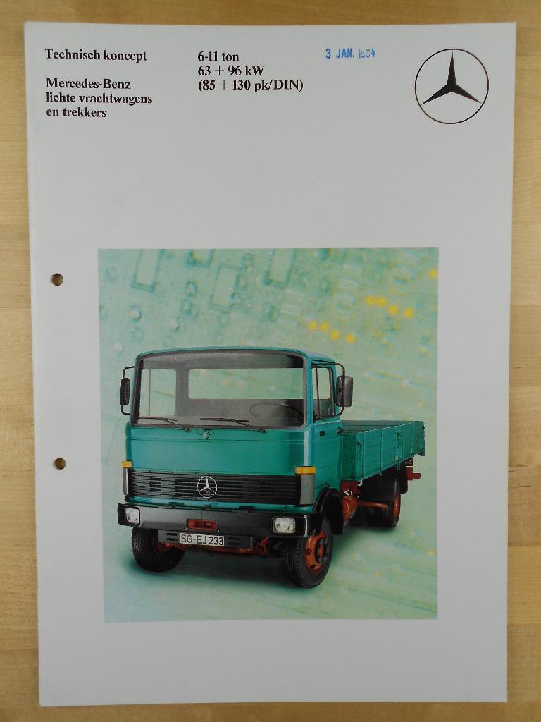 Mercedes 709 t/m 1113 Brochure 1983 – 809 813 913 1013, Zo goed als nieuw, Mercedes-Benz, Mercedes, Ophalen of Verzenden