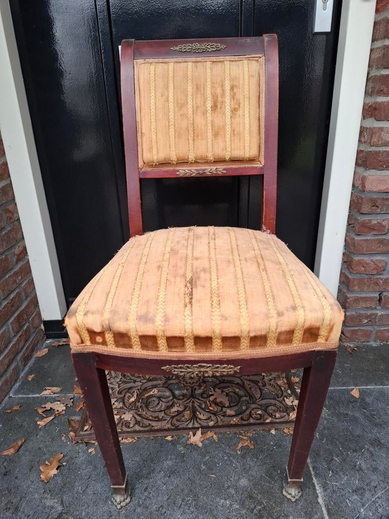 4 mahonie vroeg Empire stoelen, Ophalen
