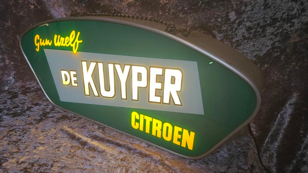 Oude lichtreclame De Kuyper citroen jenever, Ophalen of Verzenden, Winkel, Super of Benzinepomp, Zegels, Bonnen of Punten