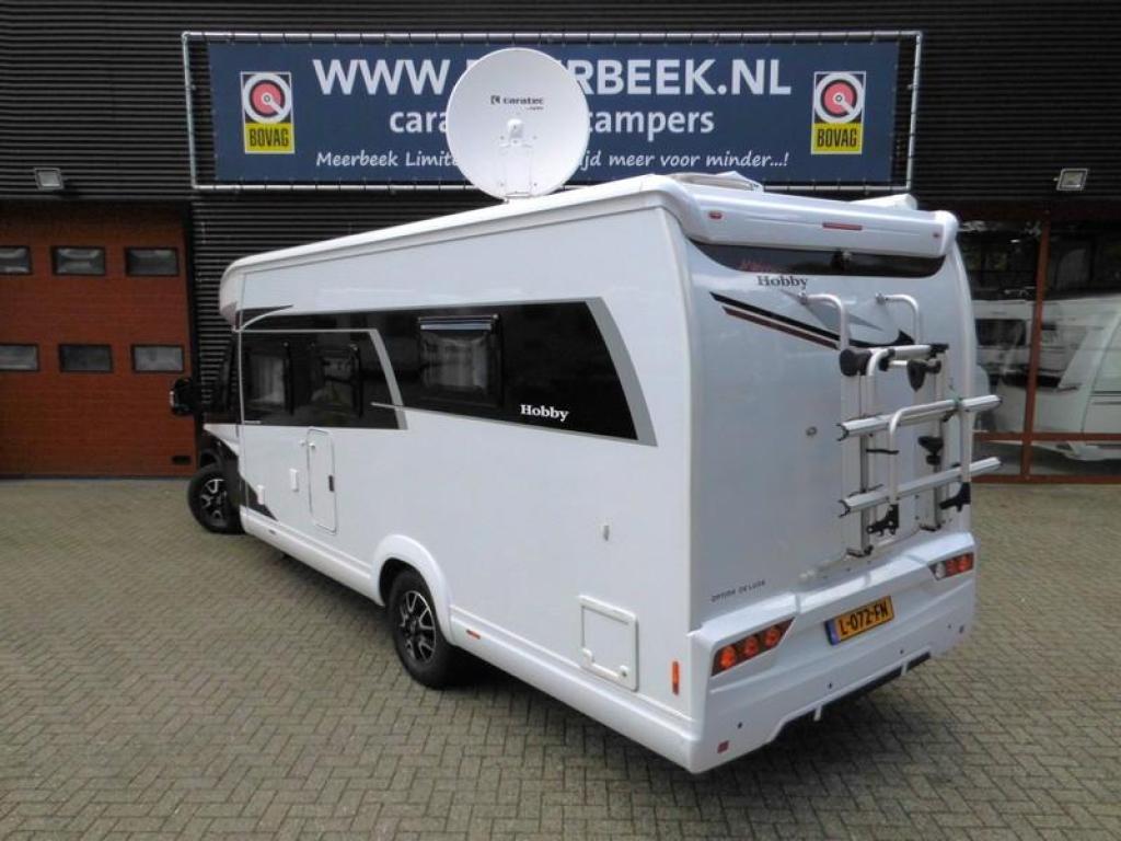 Hobby Optima De Luxe 75 HF HEFBED +SOLAR +FIETSENREK, Caravans en Kamperen, Campers, Chemisch toilet, Fiat, Hobby, Half-integraal