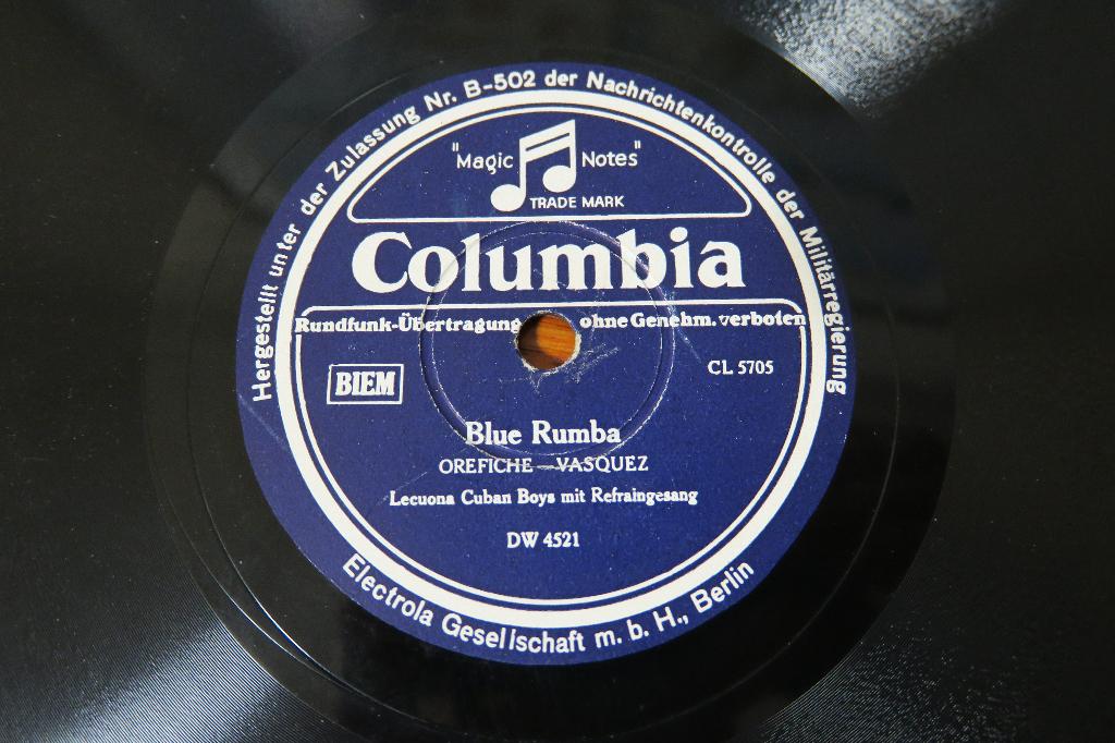 Lecuona Cuban Boys Blue Rumba 78 toeren 78 rpm jukebox 1936, Ophalen of Verzenden, Gebruikt, 10 inch